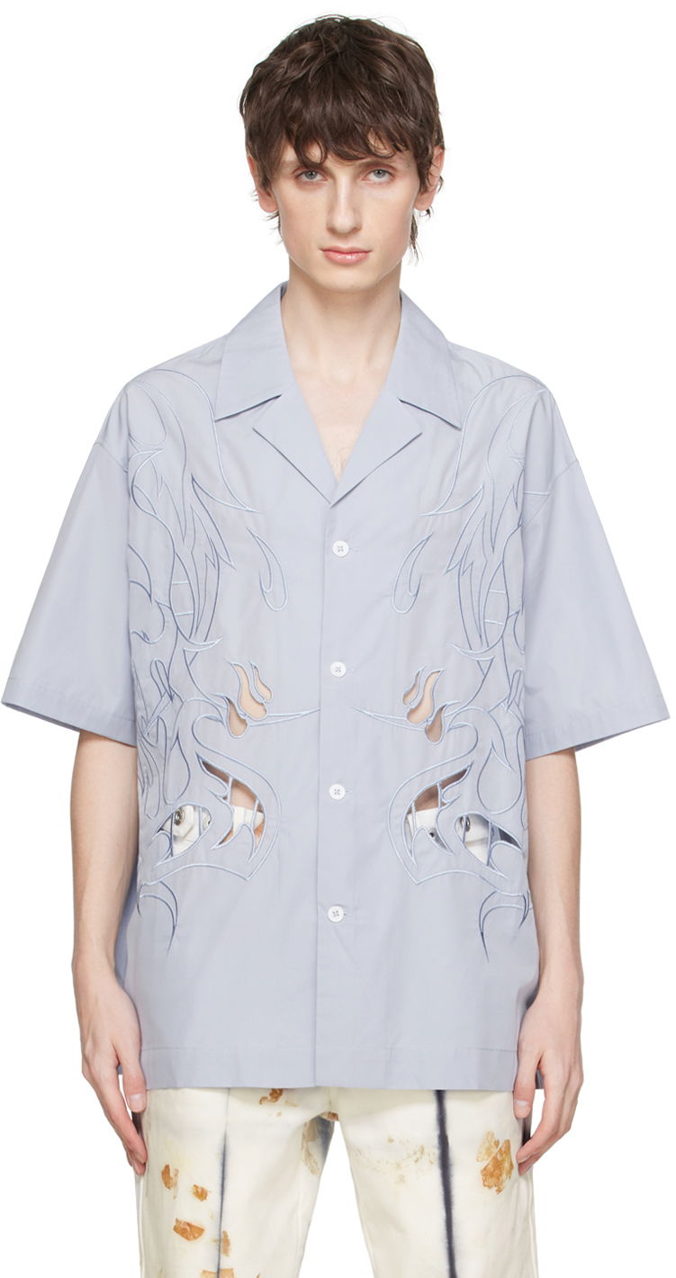 Srajce Feng Chen Wang Feng Chen Wang Cutouts Shirt Modra | FMS17SR04