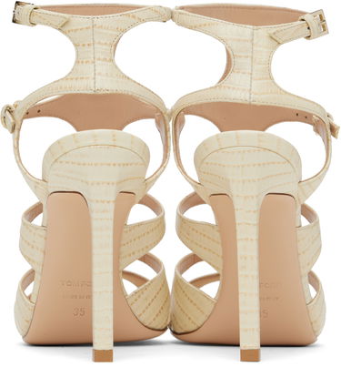 Modni dodatki Tom Ford TOM FORD Lizard Paradis Heeled Sandals Bež | W3613-LCL381P, 1