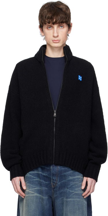 Pleteni pulover ADER ERROR ADER error Sig; TRS Tag Knit Zip-Up Track Jacket Črna | BO42FYKT0703BK, 0