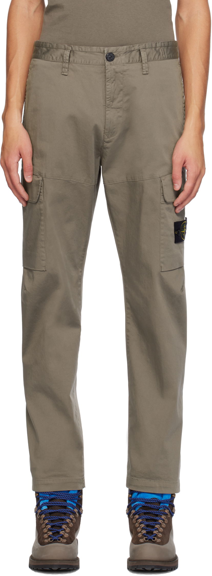 Cargo hlače Stone Island Organic Cotton Satin Cargo Pants Rjava | 811533908