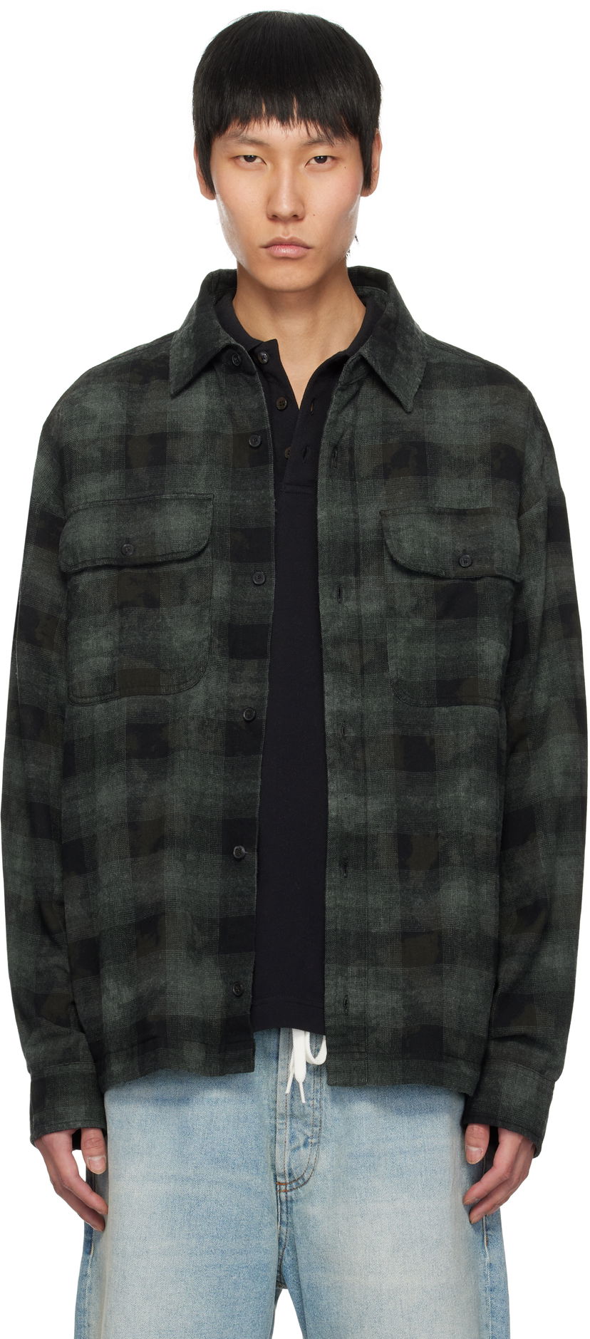 Srajce Palm Angels Palm Angels Check Overshirt Zelena | PMGE043S25FAB0025603
