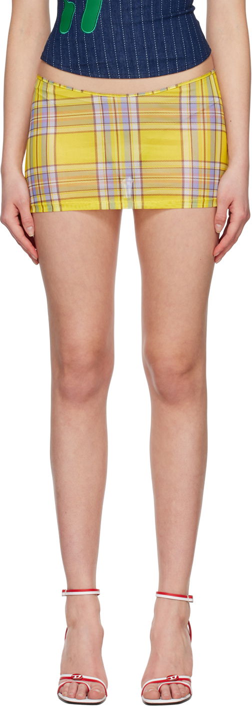 Krila Miaou Miaou Elektra Plaid Miniskirt Rumena | 4014PM2DNP