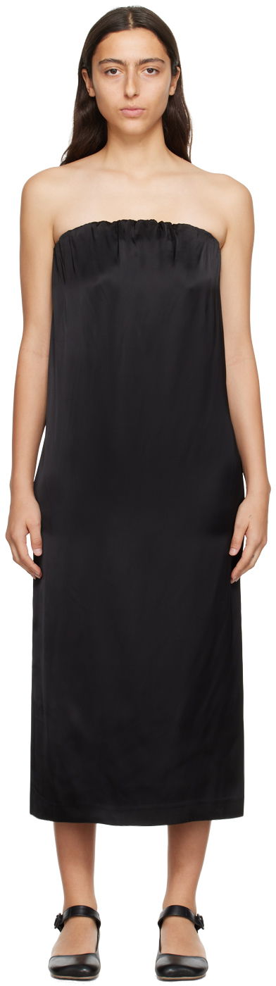 Obleke Loulou de Saison Loulou de Saison Strapless Midi Dress Črna | SIPLE