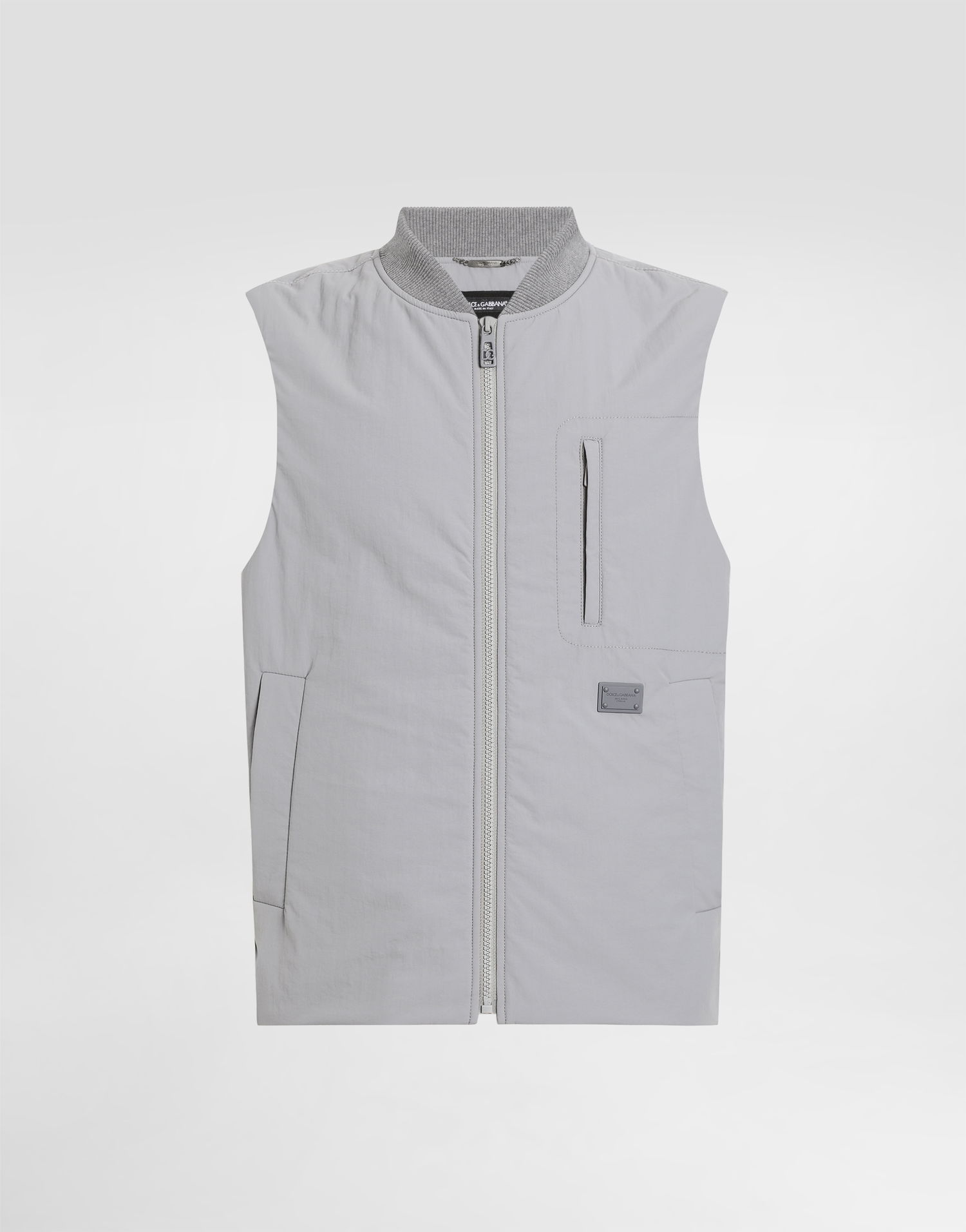 Telovnik Dolce & Gabbana Dolce & Gabbana Padded Technical Fabric Vest Siva | G9BIWTFUS26N0040, 0