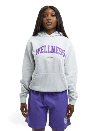 Pulover Sporty & Rich Wellness Ivy Hoodie Siva | HO431HG