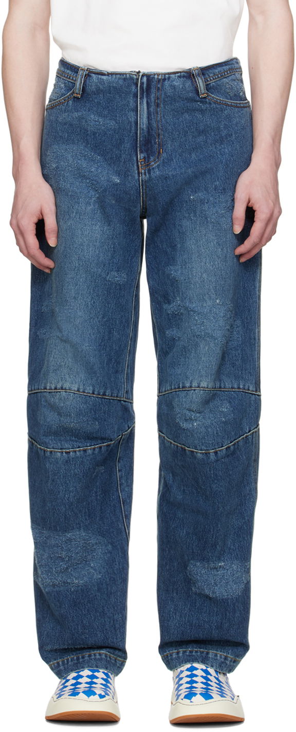Kavbojke ADER ERROR Wide-Leg Jeans Modra | BN01SSJE0107BL