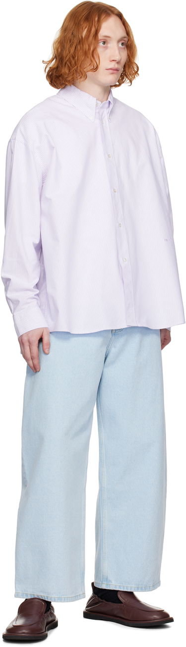 Srajce Studio Nicholson Studio Nicholson Ruskin Striped Shirt Lila | RUSKIN SNM - 1152, 3