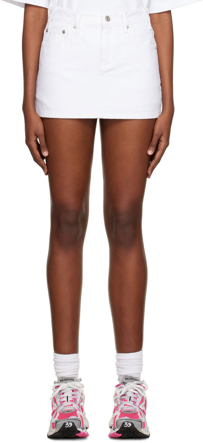 Krila We11done We11done Low-Rise Denim Mini Skirt Bela | WD-DS3-22-372-W-WH