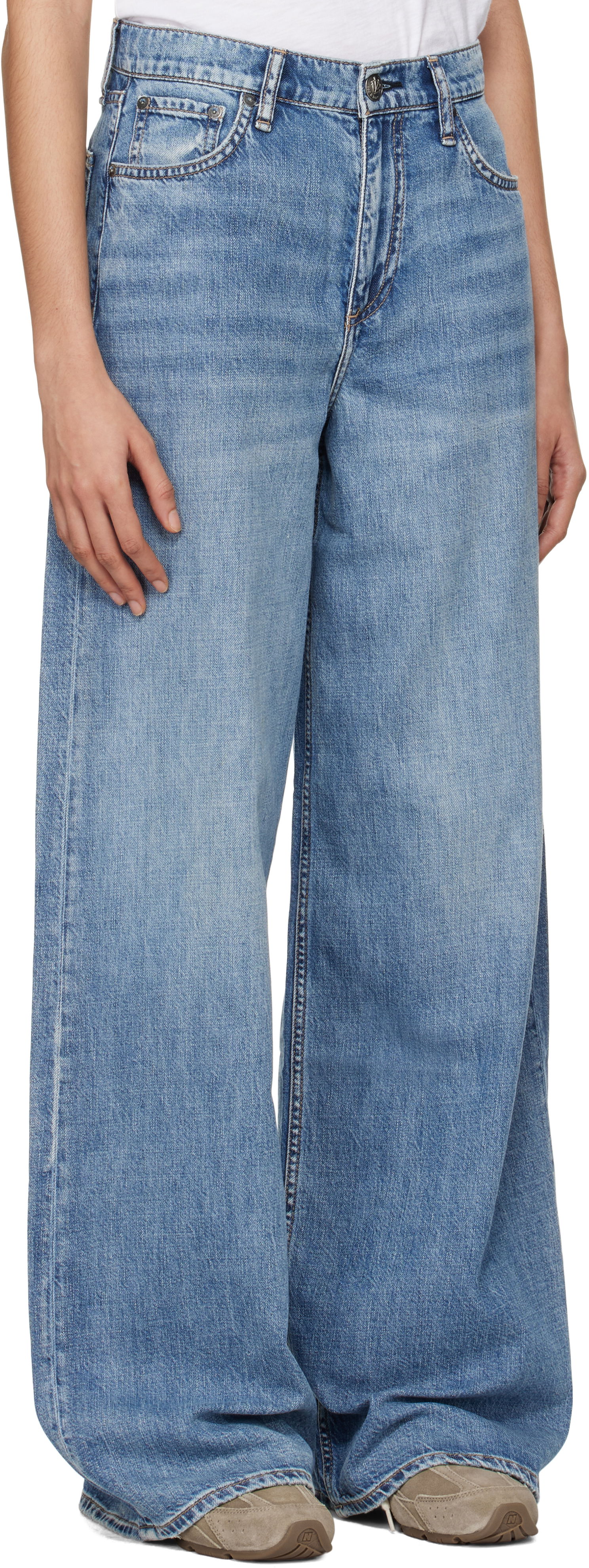 Kavbojke rag & bone Rag & Bone 'The Sofie' High-Rise Ultra Wide Leg Jeans Modra | WDD24F29521FBE, 1