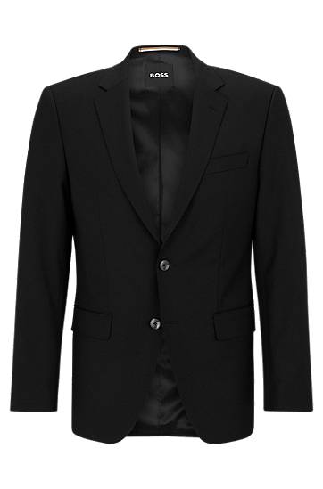 Jakna BOSS BOSS Slim-Fit Virgin-Wool Blend Jacket Črna | 50482734
