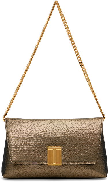 Torbica Tom Ford TOM FORD Nobile Mini Hammered-Effect Fabric Bag Kovinski | L1886-TSY054X, 0