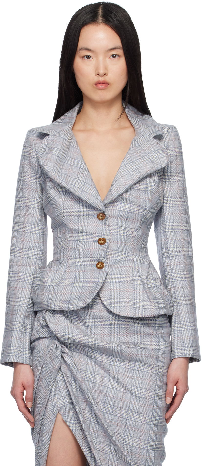Trenirka Vivienne Westwood Vivienne Westwood Drunken Prince of Wales Check Blazer Modra | 1401007G-W013L-