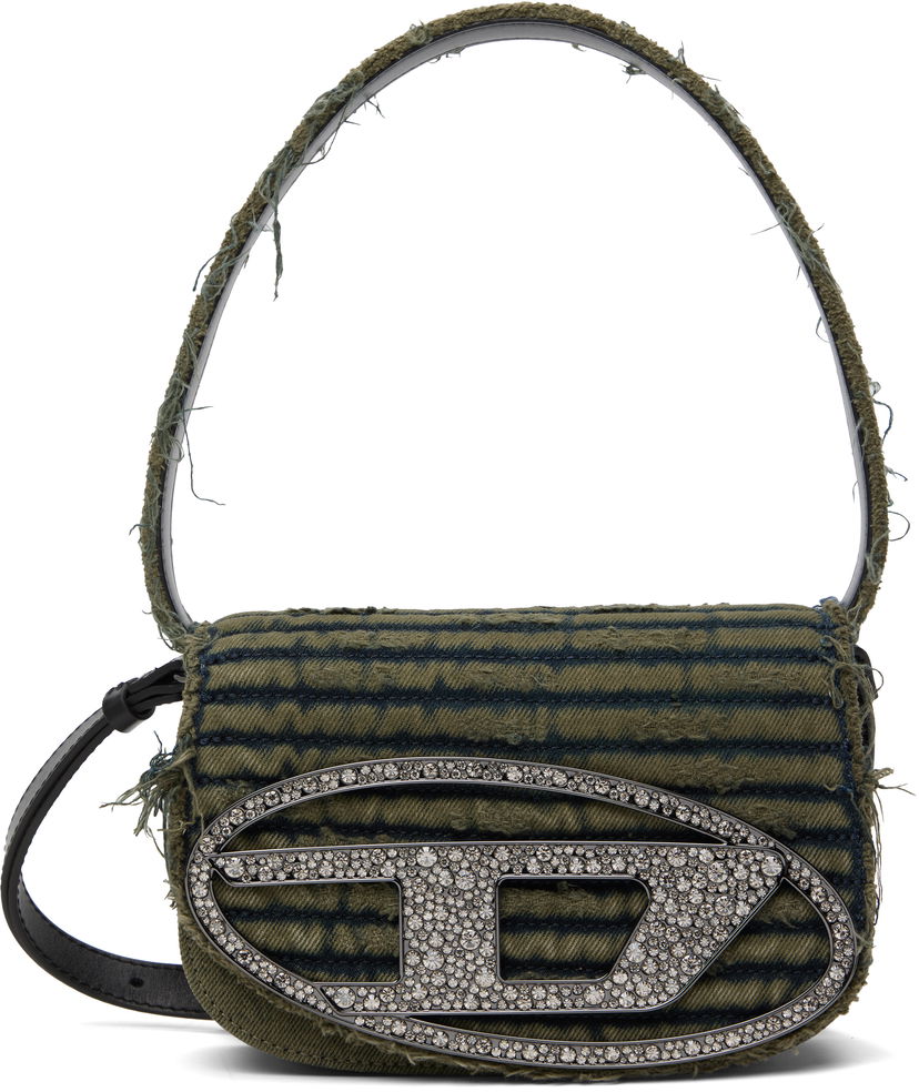 Torbica Diesel Diesel 1DR Denim Crystal-Embellished Bag Zelena | X08396 P5567