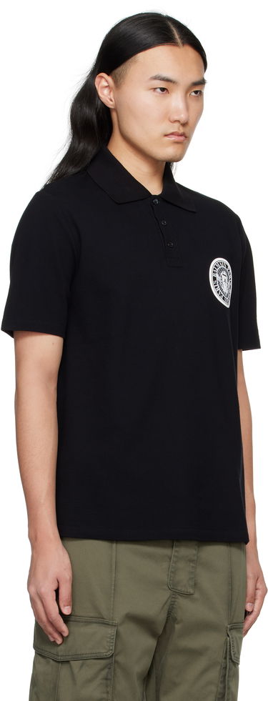 Polo majica Balmain Balmain Coin Print Polo Črna | EH1GC026BC94, 1
