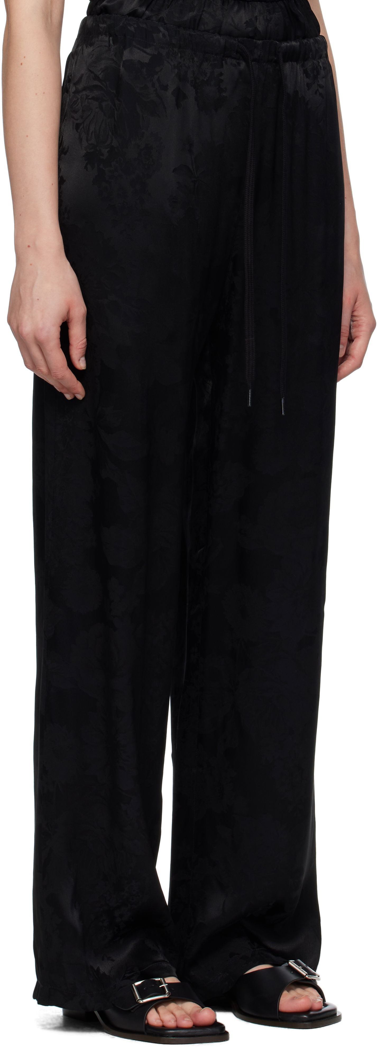 Hlače Maison Margiela MM6 Maison Margiela Jacquard Wide-Leg Trousers Črna | S52KA0551 M35471, 1