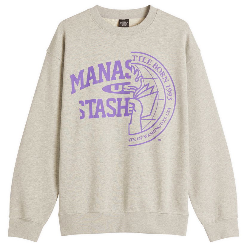 Pleteni pulover Manastash Citee Collegiate Sweatshirt Siva | 7925132001-382