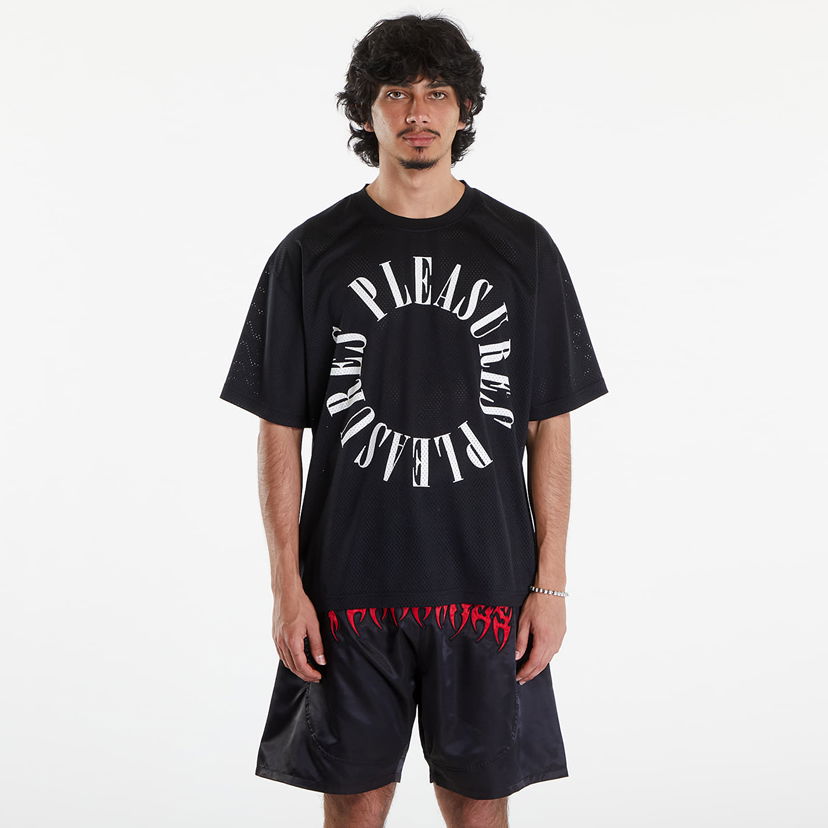Majica Pleasures Motive Mesh Shirt Black Črna | P24SU006 BLACK