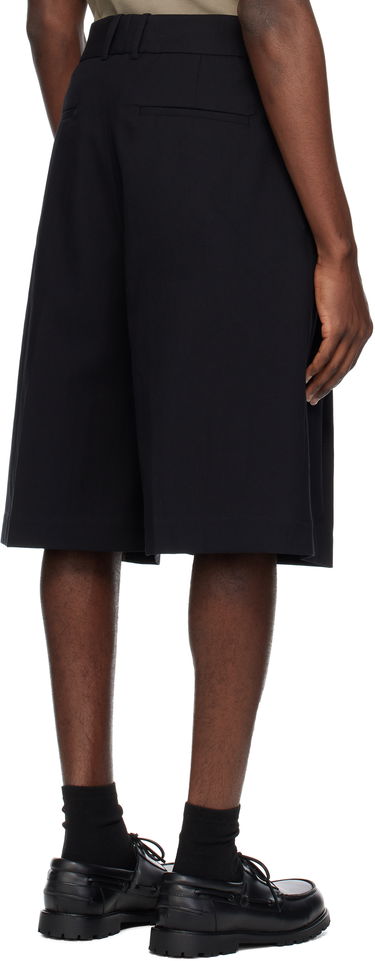 Kratke hlače Studio Nicholson Studio Nicholson Fowld Wide-Leg Shorts Črna | FOWLD SNM - 1187, 2