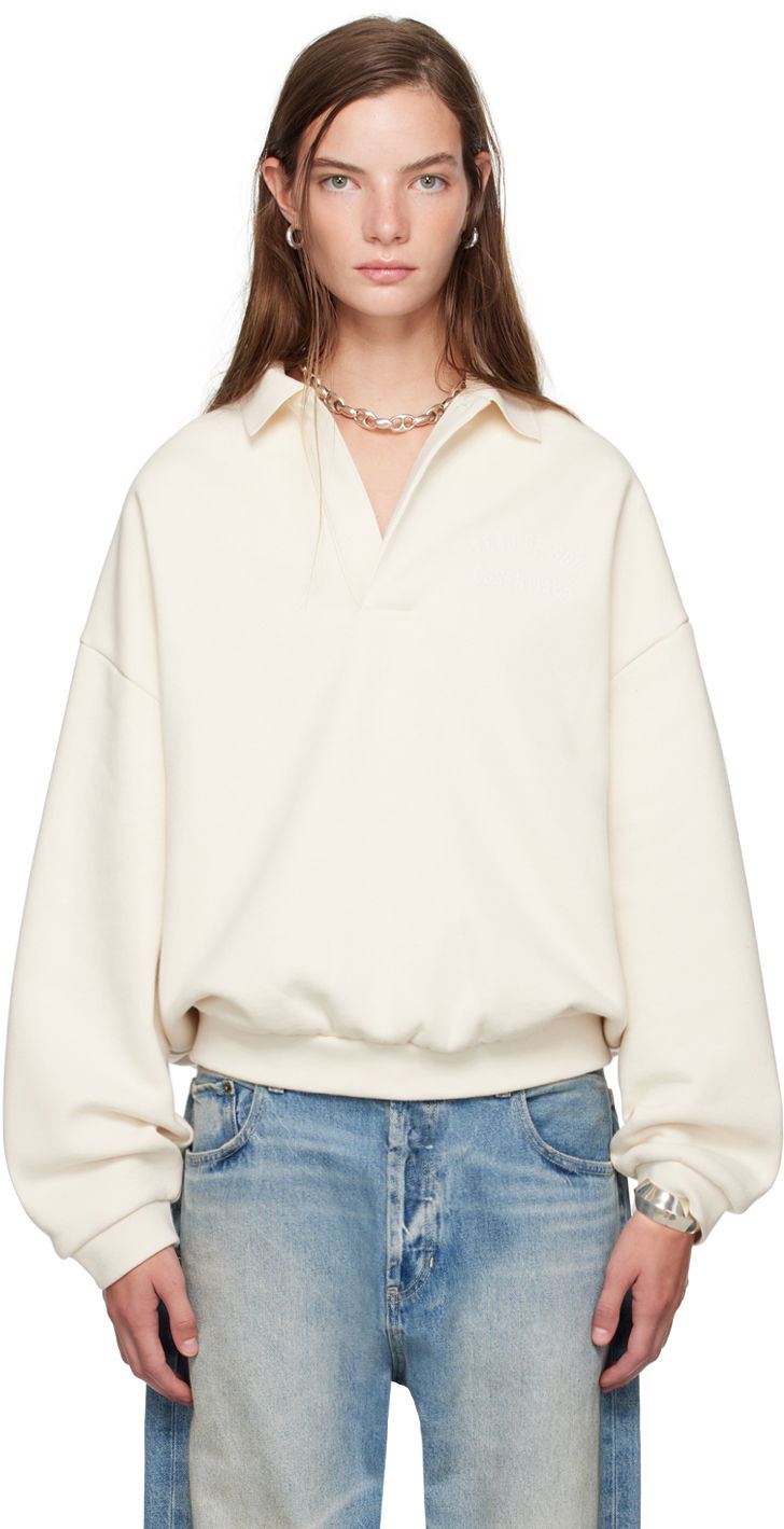 Pulover Fear of God ESSENTIALS Single-Button Polo Bela | 192BT244392F