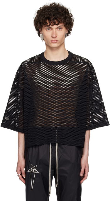 Krop-top Rick Owens Rick Owens Champion Edition Tommy Cropped Mesh T-Shirt Črna | CM01E1676 CHONET MESH, 0