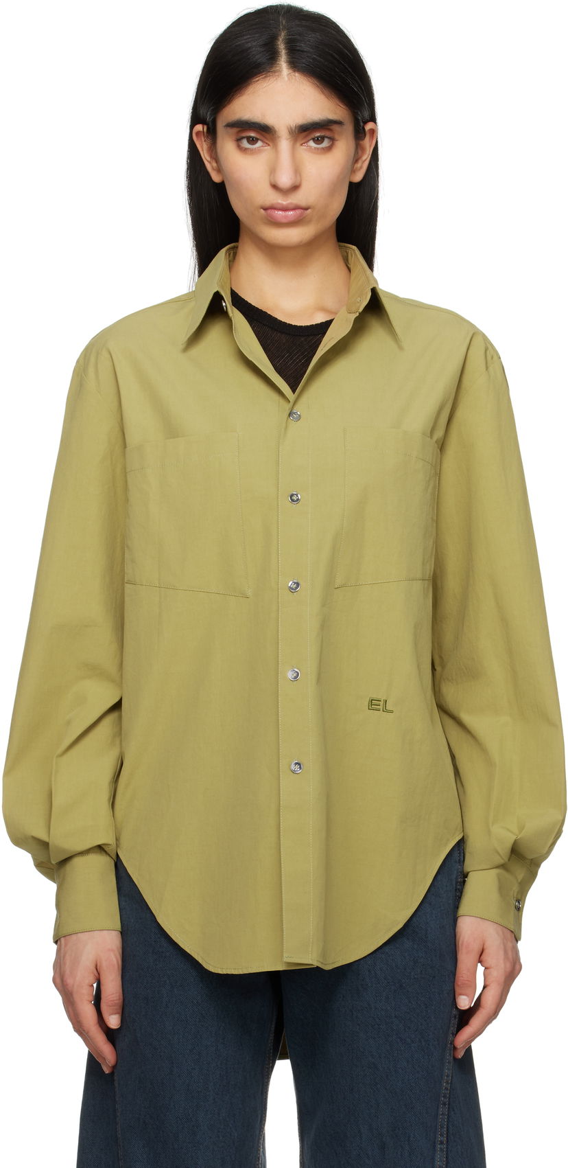Srajce Eckhaus Latta Eckhaus Latta Notebook Shirt Zelena | 1216-EL-PS25-P -