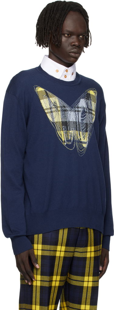 Pleteni pulover Vivienne Westwood Vivienne Westwood Chaos Graphic Print Sweater Mornarica | 38030056-Y001V-, 1