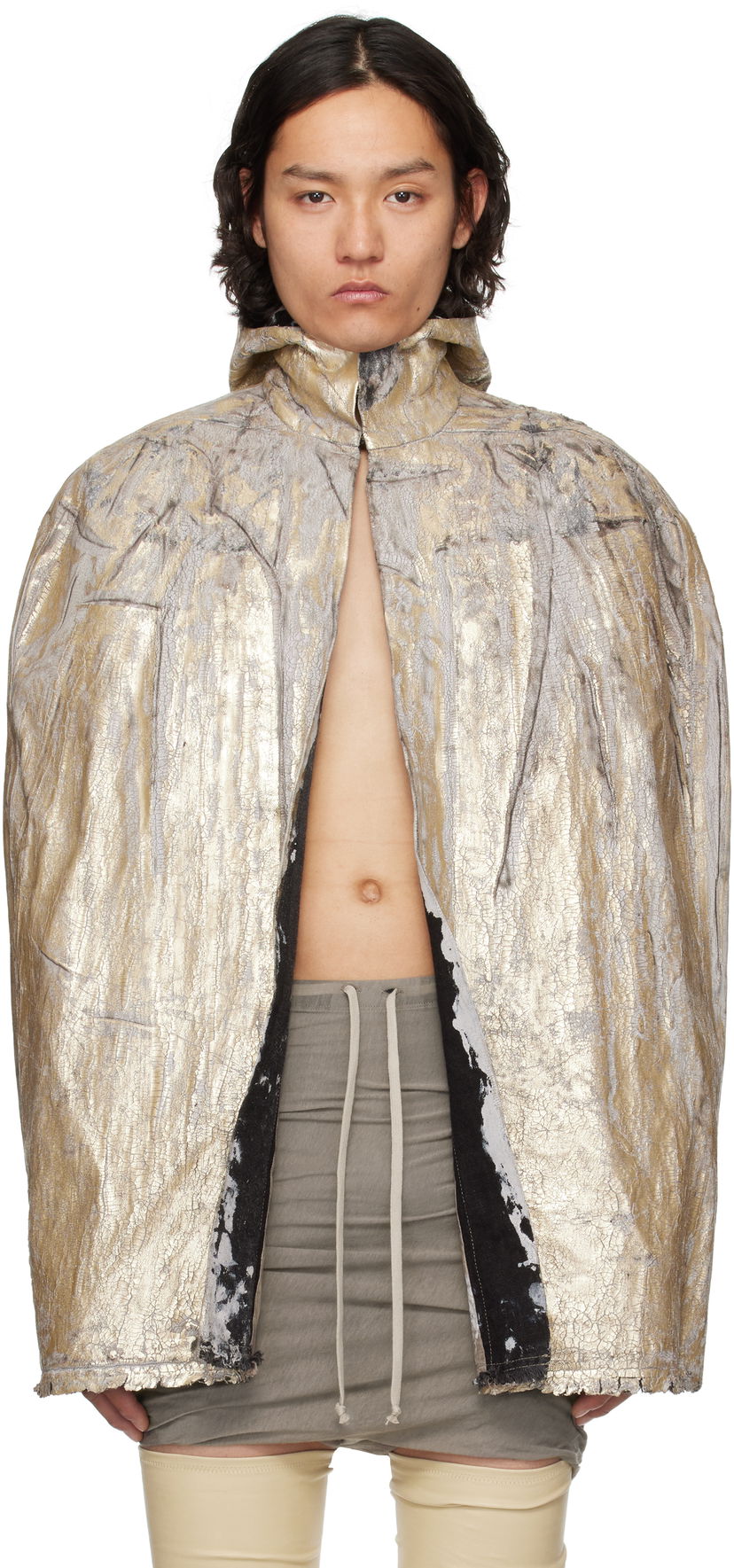 Jakna Rick Owens Hollywood Pville Cape Denim Jacket Kovinski | RR01E5701 GMC