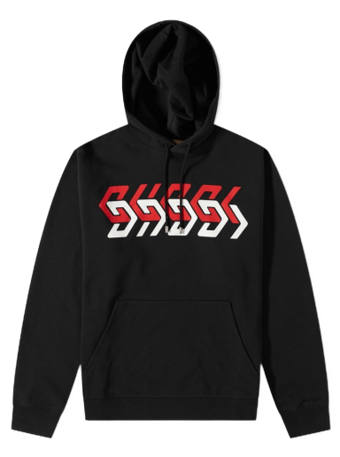 Pulover Gucci Geometric Block Logo Hoody Črna | 681210-XJDV3-1152