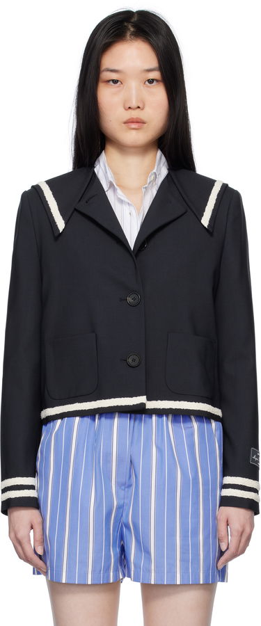 Jakna MSGM MSGM Sailor Collar Cropped Jacket Mornarica | 3841MDG02 257127, 0