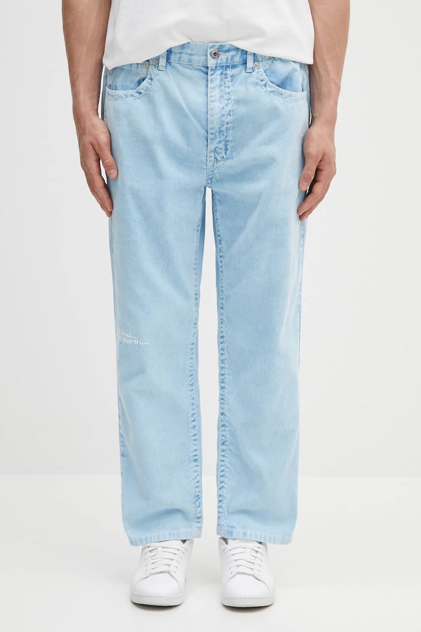 Hlače AAPE by A Bathing Ape AAPE Main Woven Corduroy Pants Modra | AAPPTMB635XXN