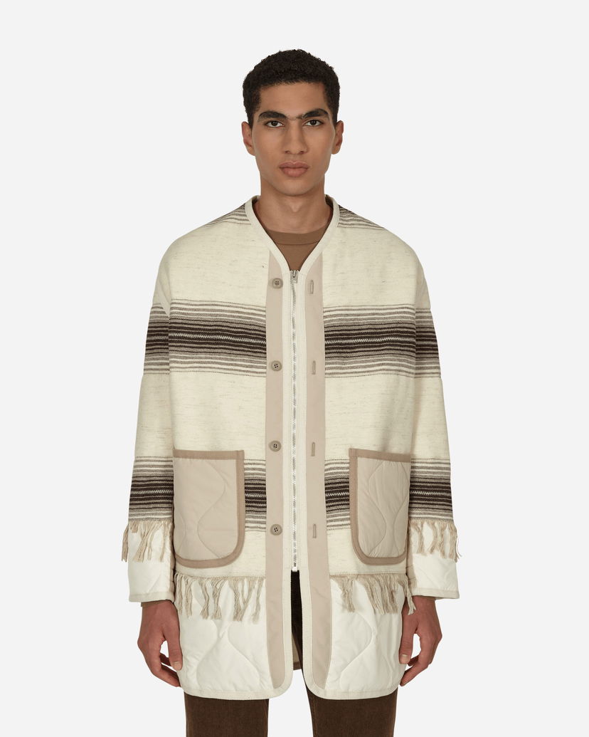 Plašči Junya Watanabe Fringed Wool Overshirt Bež | WJ-J001-W22  1