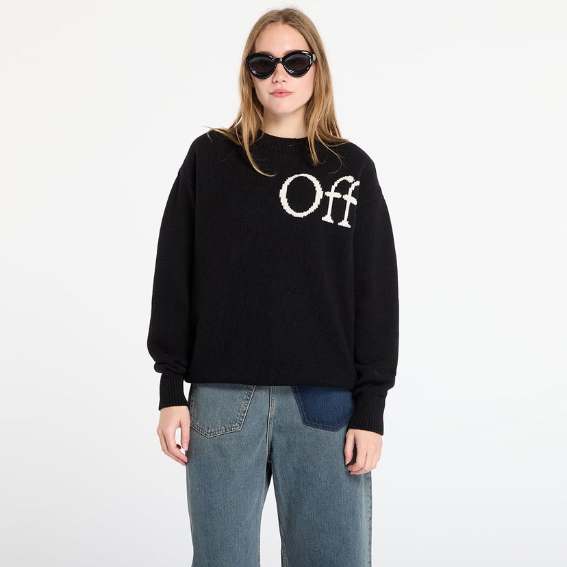 Pleteni pulover Off-White Off-White Bookish Shared Knit Crewneck Črna | OWHE10OF25KNI0021001