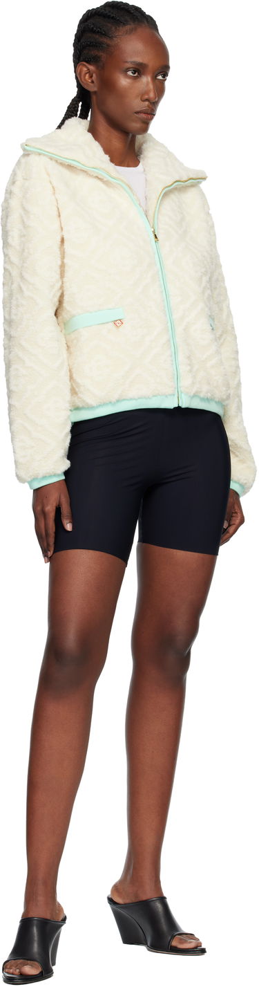 Jakna Casablanca Monogram Jacquard Fleece Jacket Bela | WPF25-JK-390-01, 3