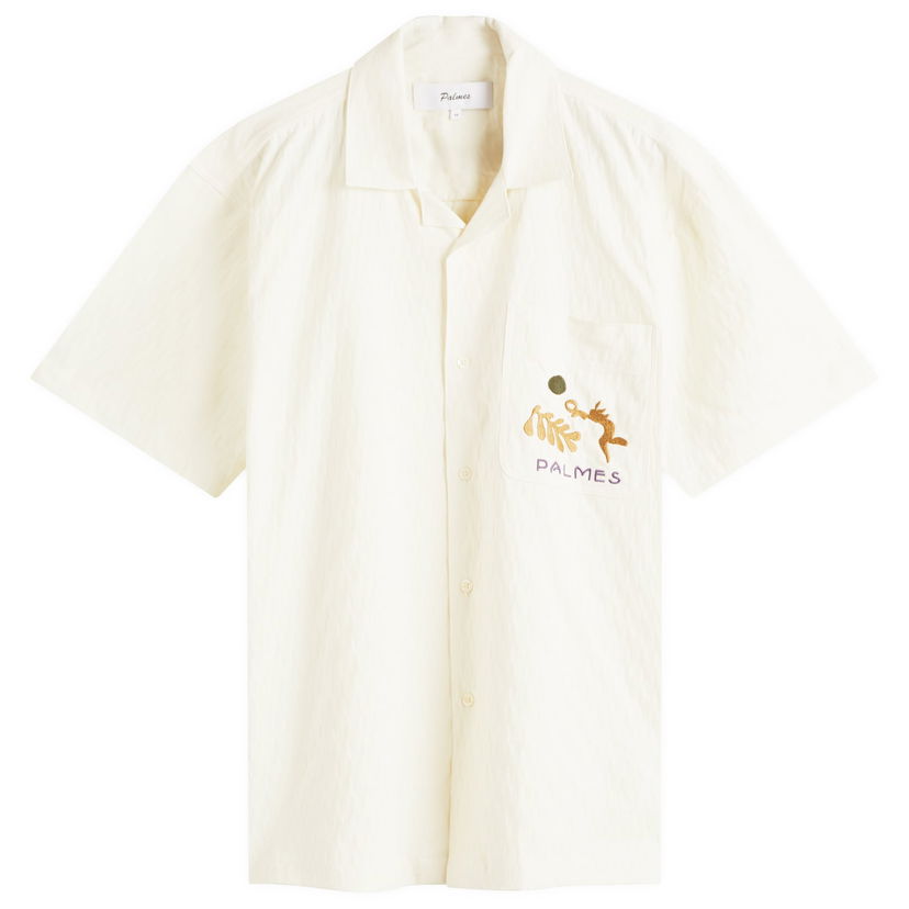 Srajce Palmes Palmes Garden Embroidered Short Sleeve Shirt Bela | P30-0034-062