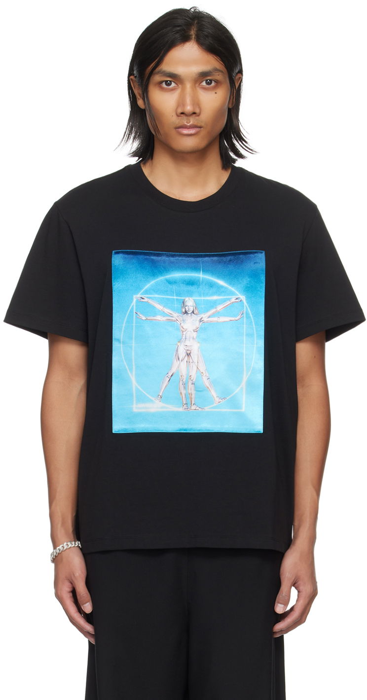 Majica Stella McCartney Stella McCartney Vitruvian Woman Graphic T-Shirt Črna | 6J01583SPY79