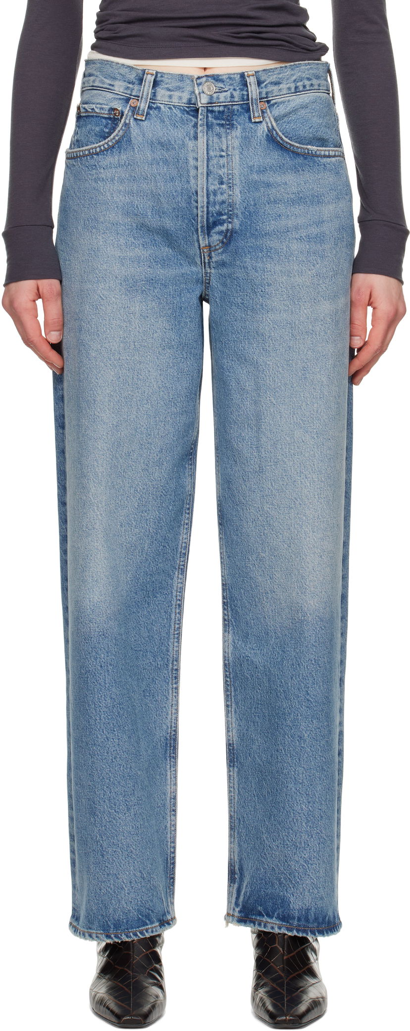 Kavbojke AGOLDE AGOLDE Henson Loose-Fit Jeans Modra | A219-1535