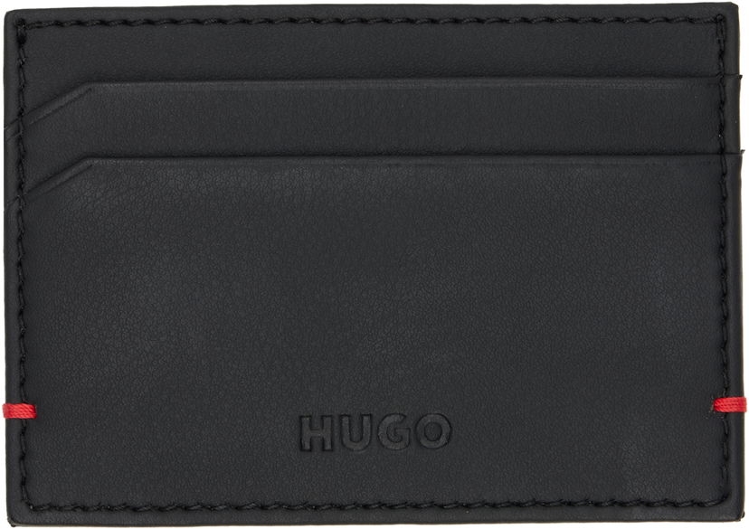 Denarnica BOSS HUGO Faux-Leather Card Holder Črna | 50542014