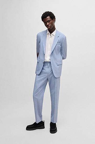 Srajce BOSS Slim-Fit Satin Shirt Bela | 50539769, 1