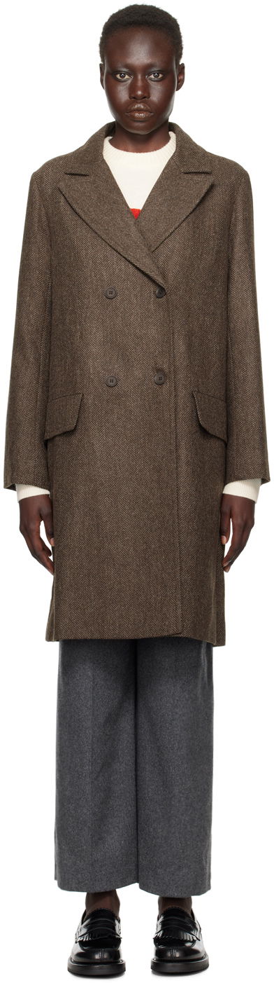 Plašči A.P.C. Coat Double-Breasted Rjava | WOARA-F01545