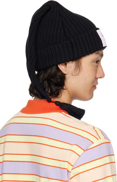 Beanie Charles Jeffrey Loverboy Charles Jeffrey LOVERBOY Sloppy Giuseppe Knit Beanie with Tassel Črna | 54131001, 4
