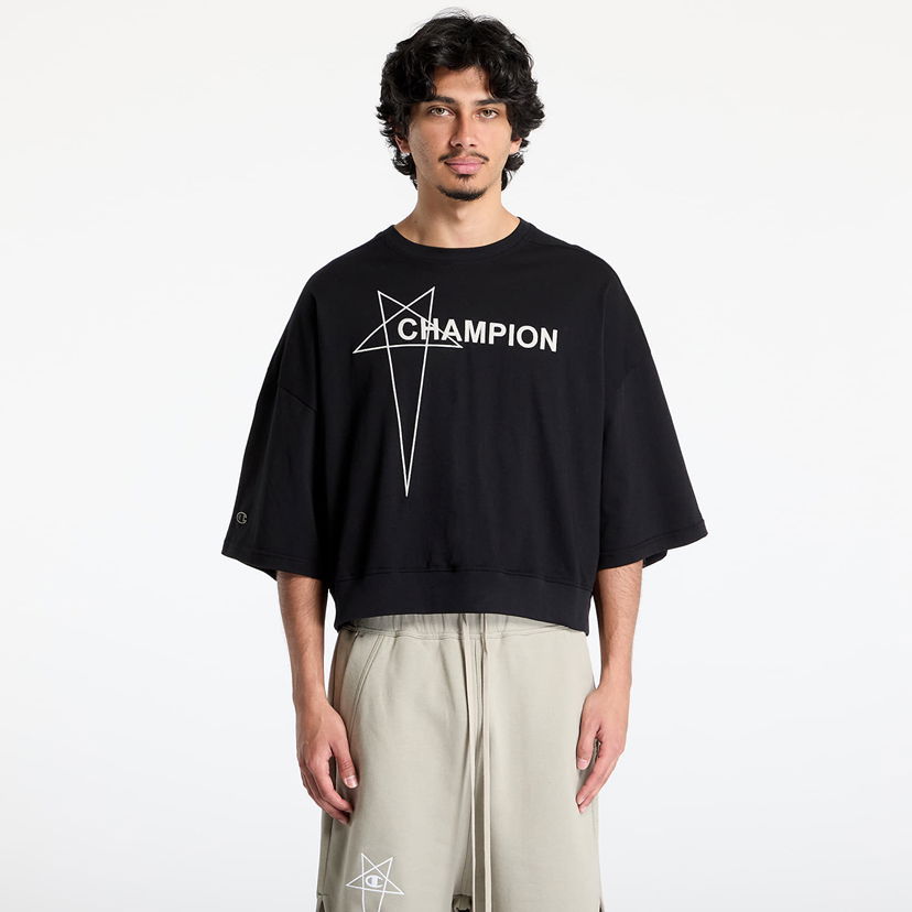 Pulover Rick Owens Rick Owens DRKSHDW x Champion Tommy Cropped T-Shirt Črna | CM01E1677 CHJG 09