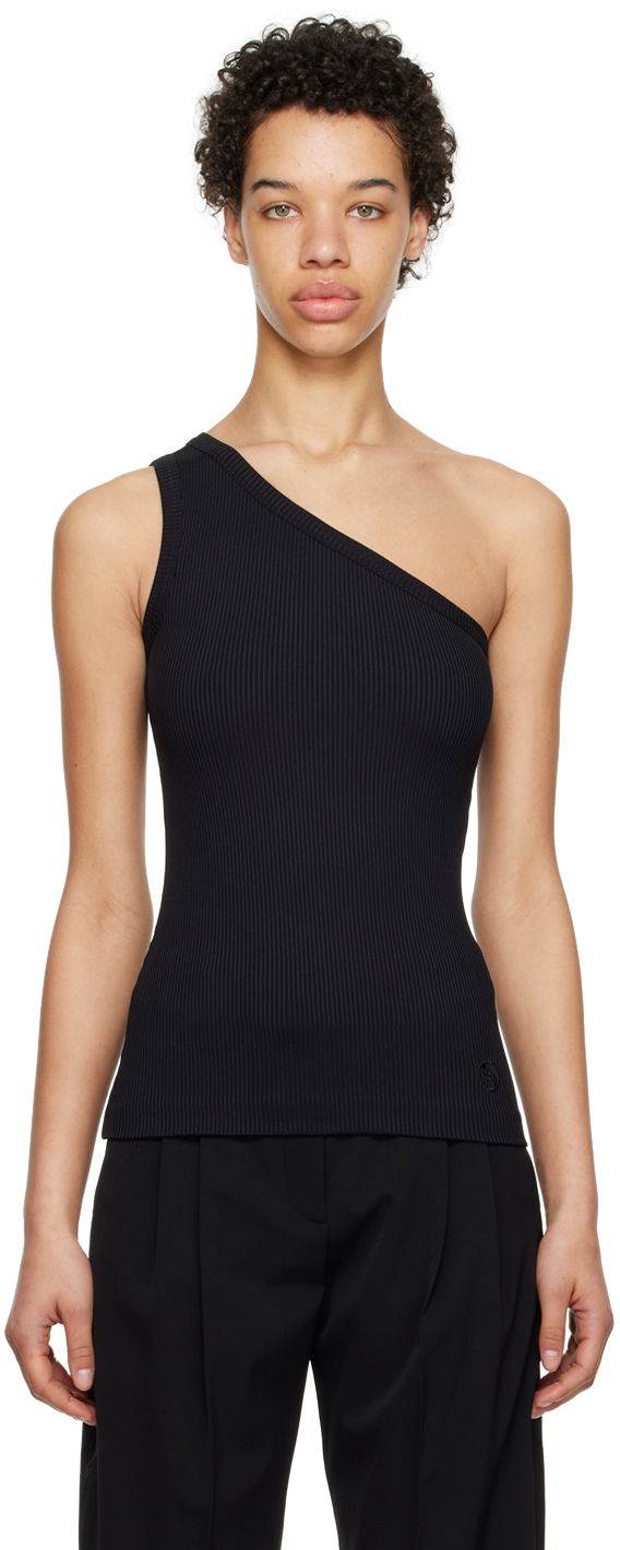 Majica brez rokavov Stella McCartney Single-Shoulder Tank Top Črna | 6J02043SPX31