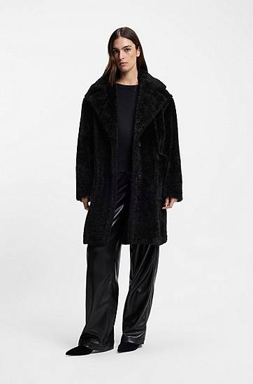 Plašči BOSS Teddy coat with adjustable collar Črna | 50548583, 1