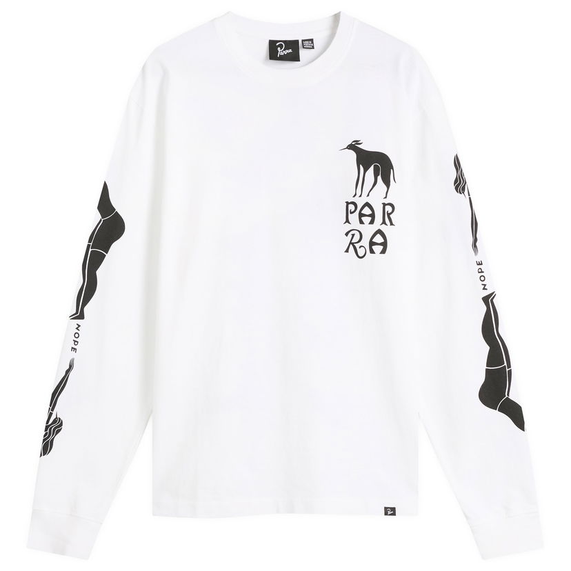 Majica By Parra Parra Dog Training Graphic Long Sleeve T-Shirt Bela | 54110-WHT