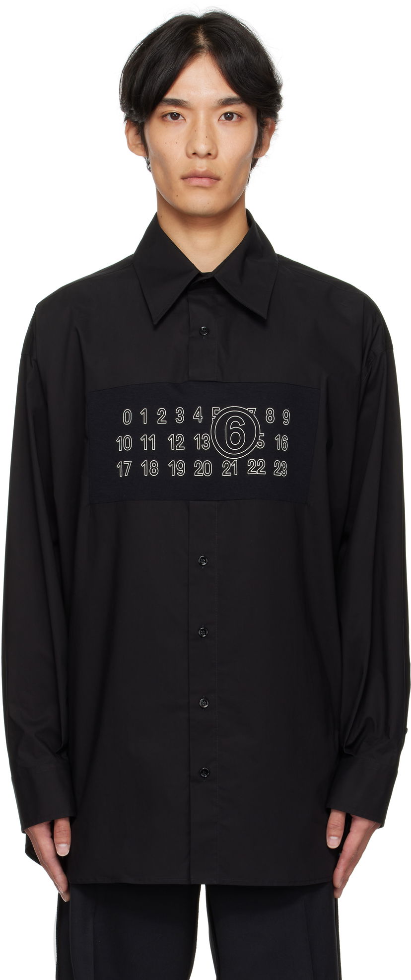 Srajce Maison Margiela MM6 Maison Margiela Long Sleeve Shirt with Numbers Print Črna | SH0NH0014 M35256