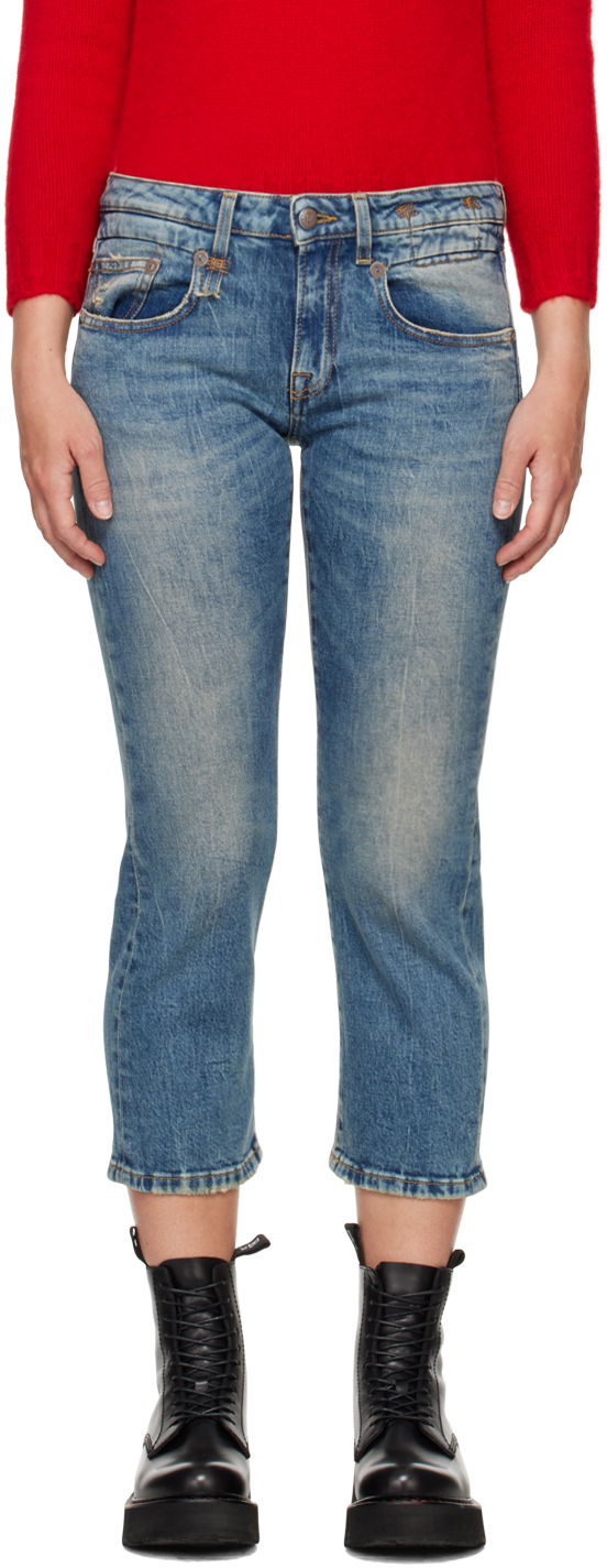 Kavbojke R13 R13 Boy Straight Jeans Modra | R13W0091-D081A