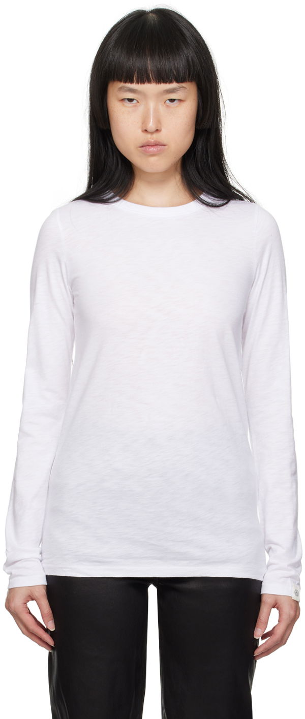 Majica rag & bone 'The Slub' Long Sleeve T-shirt Bela | W275C51CH