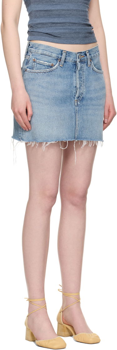 Krila AGOLDE AGOLDE V-Waist Denim Miniskirt Modra | A3067-1206, 1