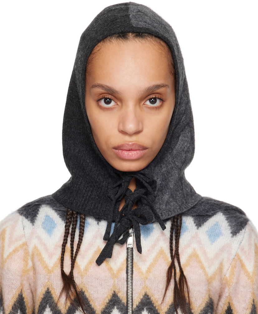 Pleteni pulover GANNI GANNI Cashmere Blend Knit Balaclava Hood Večbarvna | A6483