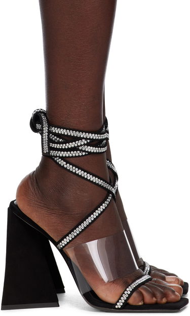 Modni dodatki The Attico Attico Isa Crystal-Embellished Heeled Sandals Črna | 236WS623 L075T, 0